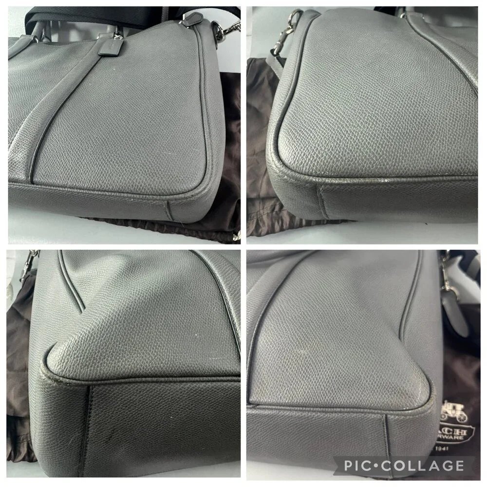 Authentic COACH F71695 METROPOLITAN BAG IN CROSSGRAIN LEATHER, ASH